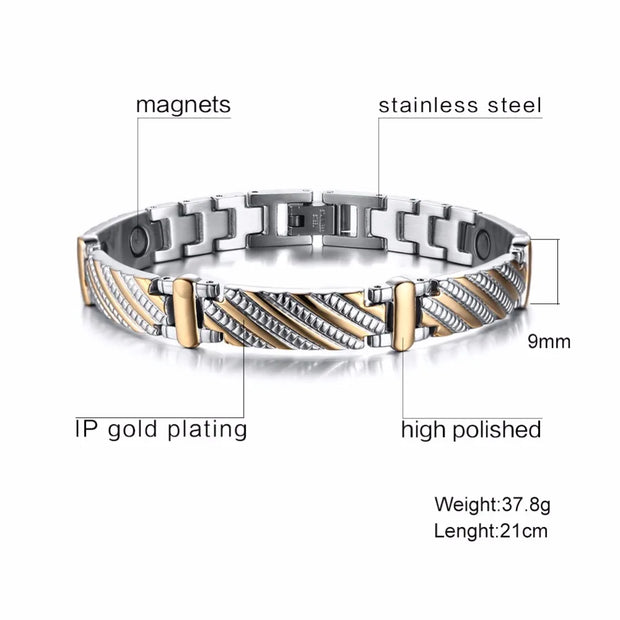 Vinterly Steel Magnetic  Health Energy Bracelet