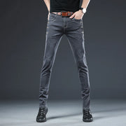 Trendy Men Clothing Slim Button Black Jeans